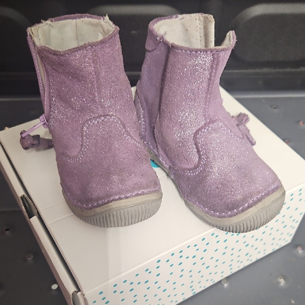 Stride Rite Glittery Purple Kids Boots